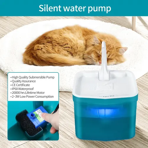 simulation faucet design pet water fountain and a sleep cat